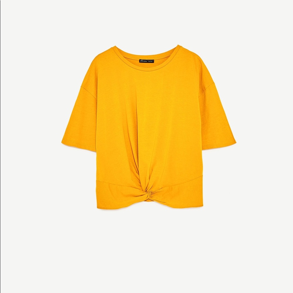 NBW Zara Mustard Yellow Faux Knot Top